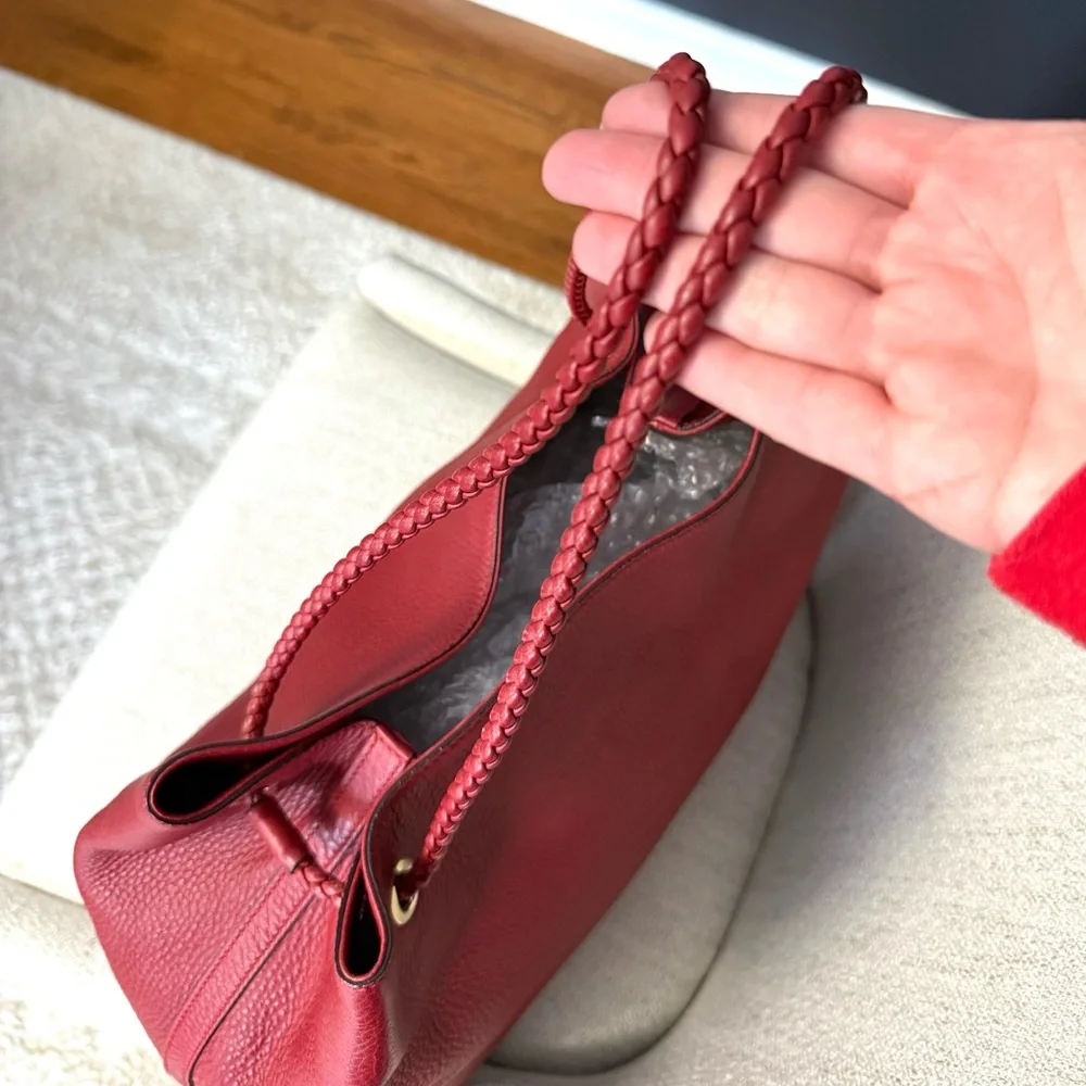 Authentic Gucci dark red leather large tote bag - Picture 9 of 16